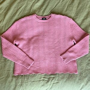 Express NWoT Pink Wave Knit Sweater size S